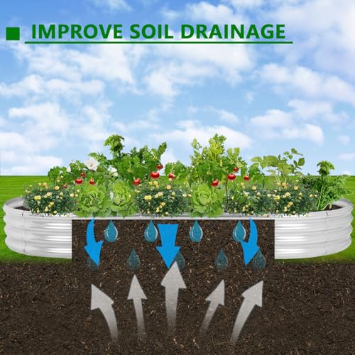 Raised Garden Bed 8x4x1 FT Galvanized Metal Planter Box for Outdoor Vegetables G782