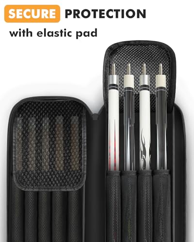 Pool Cue Case 4x5 with Pockets, Soft Padded Billiard Cue Bag A2212