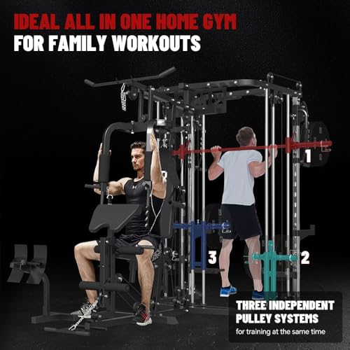 Multi-Function Smith Machine Power Cage with Cable Crossover System G556