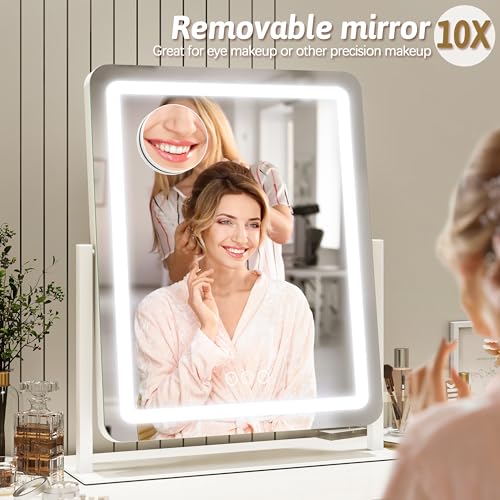 Vanity Mirror with Lights, 12.6"×15" LED Makeup Mirror, Touch Control Dimmable D52089