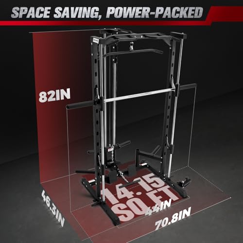 RitFit Smith Machine Power Rack with LAT-Pull Down System T1228