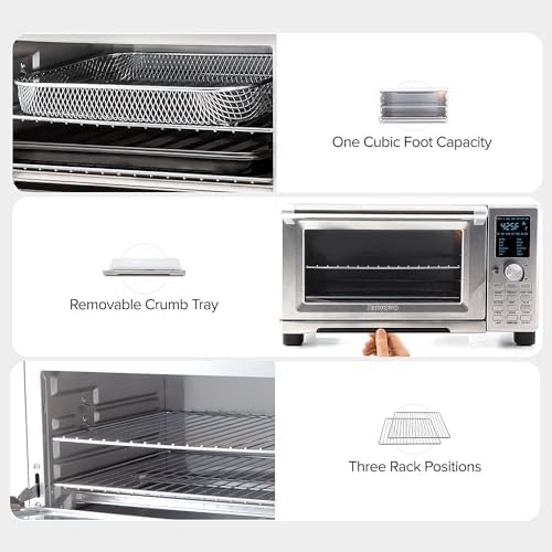 Nuwave Bravo Air Fryer Toaster Smart Oven, 12-in-1 Countertop Convection, 30-QT XL, Stainless Steel Look H960464