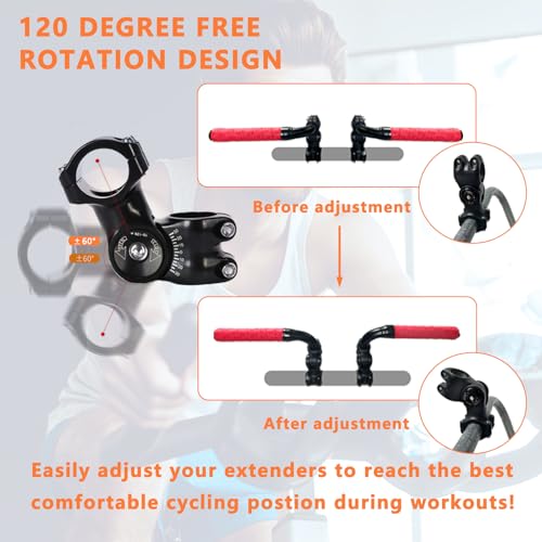 Handlebar Extender for Peloton Indoor Exercise Bikes, Sheep-horn with Black Tapes & Grips F973