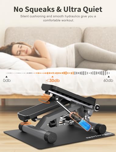 Sportsroyals Stair Stepper with Resistance Bands, Hydraulic Fitness Stepper, 330lbs Capacity D615949