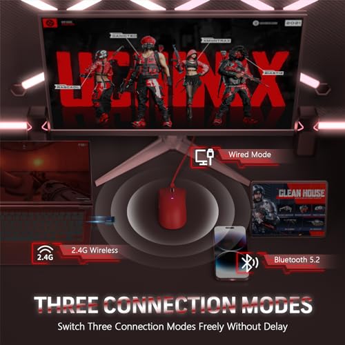 Attack Shark X11 59g Superlight Wireless Gaming Mouse with RGB Charging Dock, Black W869