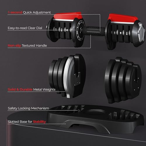 Yaheetech Adjustable Dumbbell Set with Anti-Slip Handle for Home Gym J871148