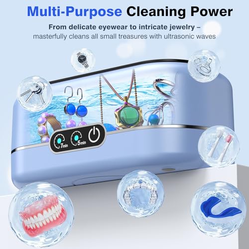 AI Ultrasonic Jewelry Cleaner 50KHz with 304 Stainless Steel Tank M16656