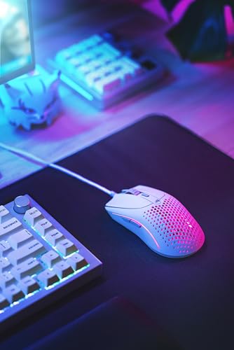 Glorious Model D Wired Gaming Mouse - 68g Honeycomb RGB Ergonomic, Matte White M160012