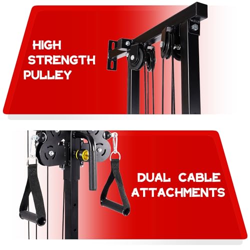 Wall Mount Cable Station with Adjustable Dual Pulley System Z80553