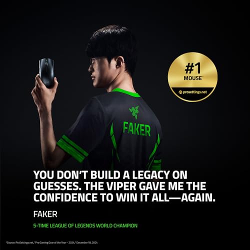 Razer Viper V3 Pro Wireless Esports Gaming Mouse, 54g Lightweight, Black L451906