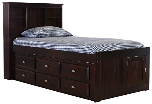 Discovery World Furniture White Full Bookcase Bed with 6 Drawers Z895159
