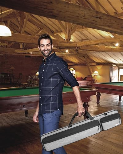 Pool Cue Case 4x5 with Pockets, Soft Padded Billiard Cue Bag A2212
