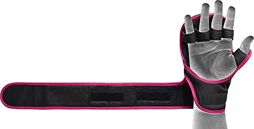 RDX MMA Gloves Hybrid Open Palm Maya Hide Leather Wrist Support Boxing Training Z623139