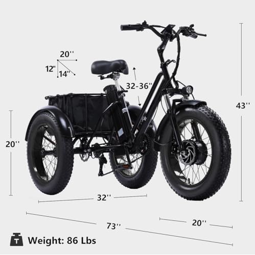 Adult Electric Tricycle 3 Wheel Bike for Adults A10327