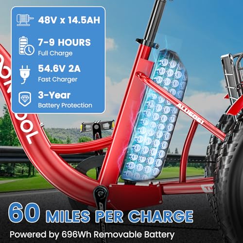 MOONCOOL Electric Tricycle for Adults 350W 36V Removable Battery 7 Speeds P222040