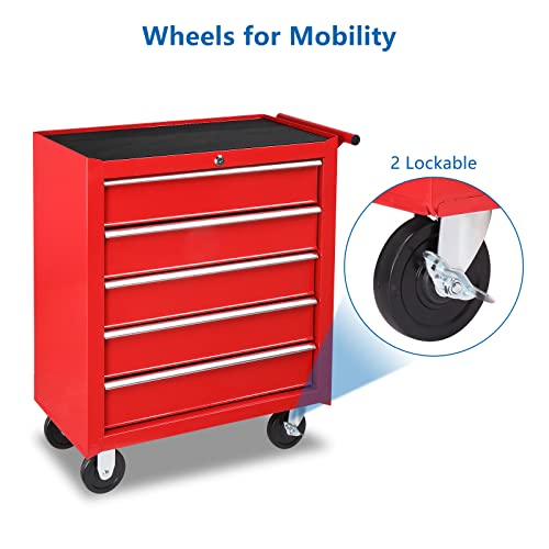 TUFFIOM 5-Drawer Rolling Tool Chest with Lockable Wheels R211166