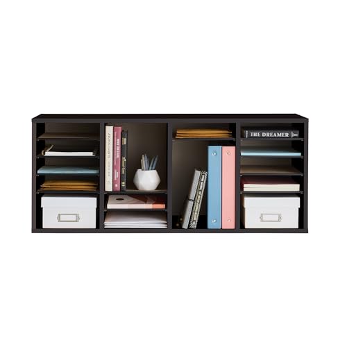 Safco Wooden Paper and Mail Organizer, Adjustable Shelves, Stackable B285