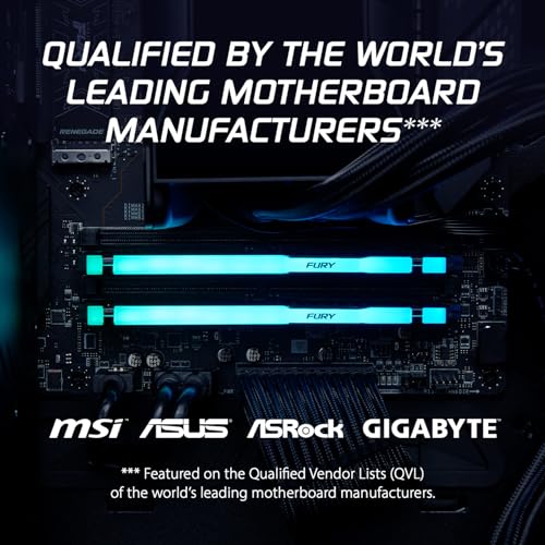 Kingston Fury Beast RGB 64GB (2x32GB) DDR5 6000MT/s CL30 Desktop Memory B22353