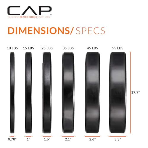 CAP Barbell 2-Inch Olympic Bumper Plate Weight Set O371151