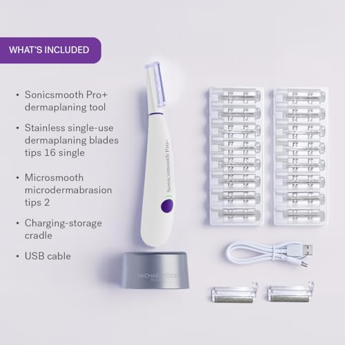 Michael Todd Beauty Sonicsmooth Pro+ Dermaplane Razor for Women with LED Light Q15895