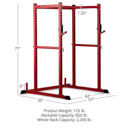 Titan Fitness T-2 Series Short Power Rack with Pull Up Bar and Safeties for Home Gym L283014