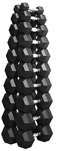 Rubber Coated Hex Dumbbell Weight Set R443