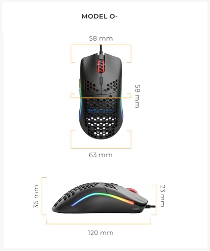 Glorious Model D Wired Gaming Mouse - 68g Honeycomb RGB Ergonomic, Matte White M160012
