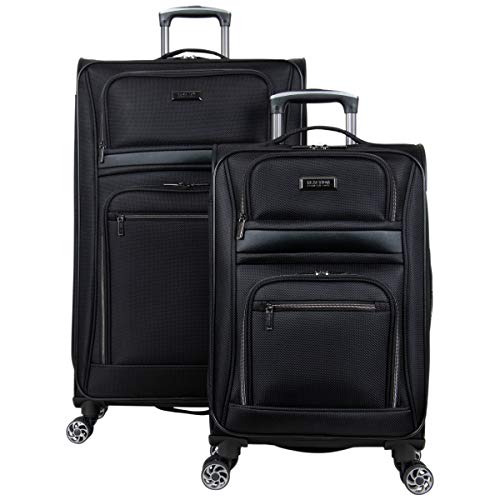 Kenneth Cole REACTION Rugged Roamer Softside 8-Wheel Spinner Luggage, Black, 20-Inch Carry-On N740