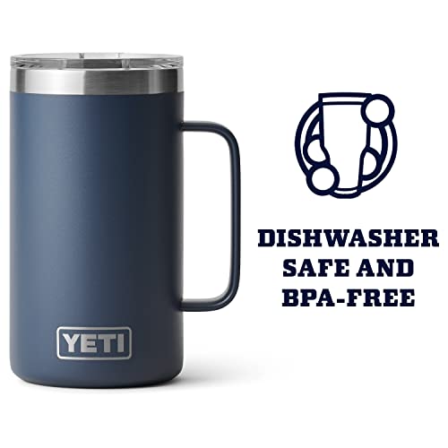YETI Rambler 24 oz Mug, Stainless Steel, Vacuum Insulated N160