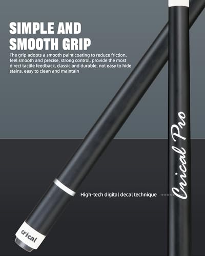 CRICAL Carbon Fiber Pool Cue Stick 58" with 12.5mm Tip J317692