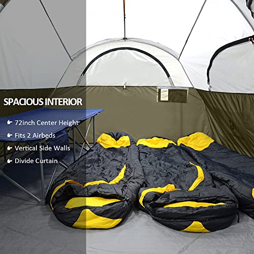 CAMPROS CP Tent 8 Person Weather Resistant Family Camping Tent with Carry Bag Z5924
