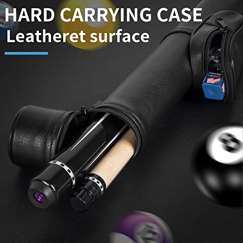 lotmusic Premium Pool Stick with Telescopic Fiber Extension Cue, 58 Inch Set with Case W47144