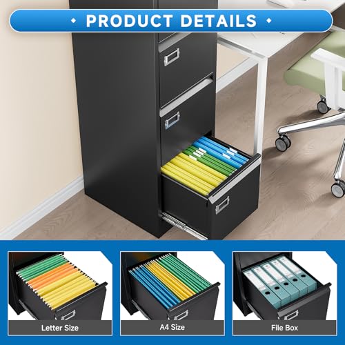 2 Drawer Vertical File Cabinet with Lock for Letter Size, Steel Office Storage Y50014