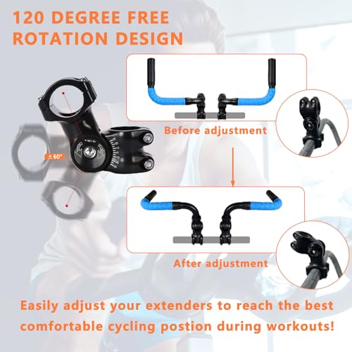 Handlebar Extender for Peloton Indoor Exercise Bikes, Sheep-horn with Black Tapes & Grips F973