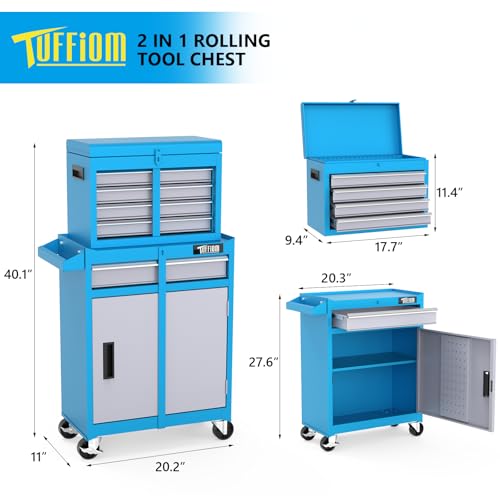 TUFFIOM 5-Drawer Rolling Tool Chest with Lockable Wheels X4579