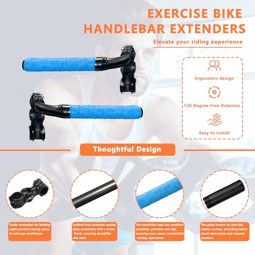 Handlebar Extender for Peloton Indoor Exercise Bikes, Sheep-horn with Black Tapes & Grips F973