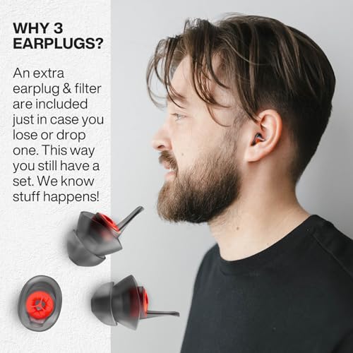 EARPEACE Moto Reusable Motorcycle Earplugs with High Fidelity Filter A57619