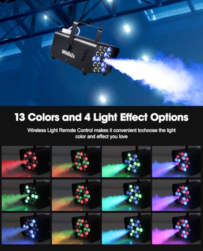 MOSFiATA 600W Fog Machine with RGB LED Lights and Remote Control E8210