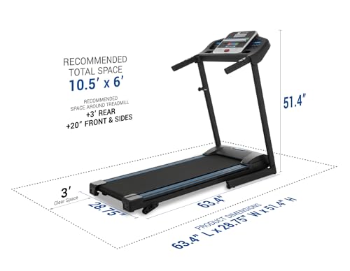 XTERRA Fitness Folding Smart Treadmill, 250+ LB Capacity S290