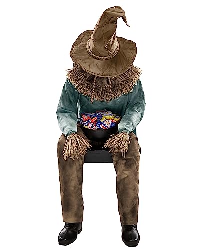 Spirit Halloween 4.5 Ft Scary Sitting Scarecrow Animatronic Prop I398189