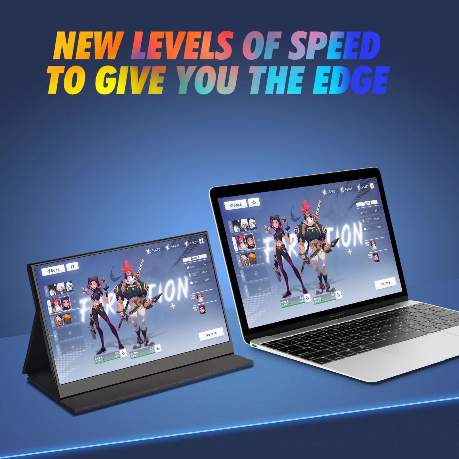 Bwanaz Portable Monitor 15.6'' FHD 1080P USB-C HDMI IPS Display U33821