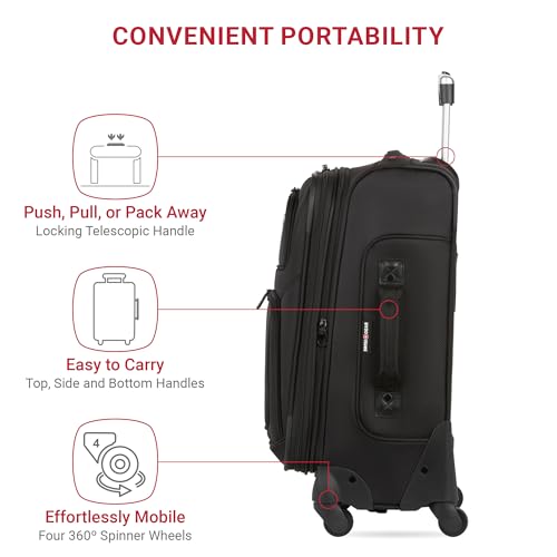 SwissGear Sion Softside Expandable Luggage, Black, 29-Inch C81483