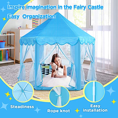 Monobeach Princess Tent Girls Large Playhouse with Star Lights L847553