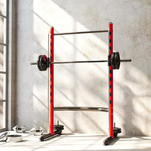 Soozier Squat Rack with Pull-Up Bar, Adjustable Power Rack for Home Gym I377
