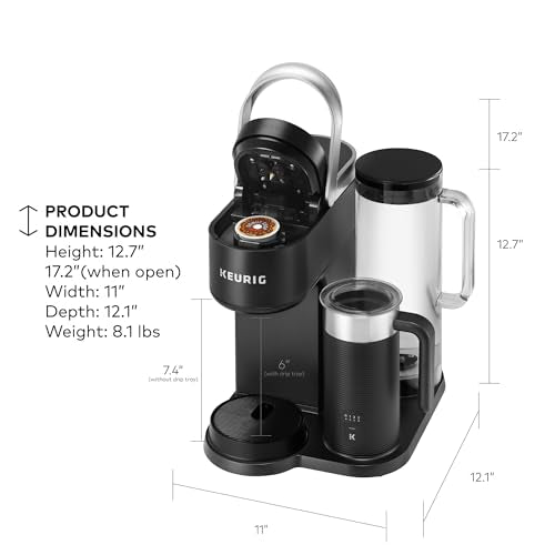 Keurig K-Cafe Single-Serve Coffee, Latte & Cappuccino Maker with Milk Frother, Dark Charcoal H6761