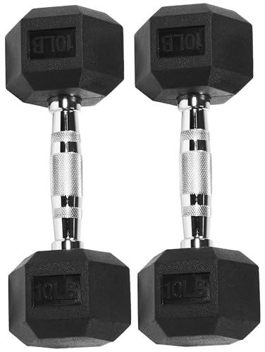 Hex Dumbbells Rubber Coated Hand Weights C709