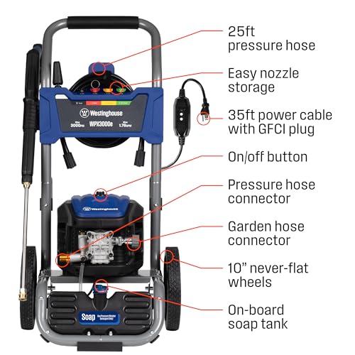 Westinghouse WPX3000e Electric Pressure Washer, 3000 PSI, Induction Motor L201930
