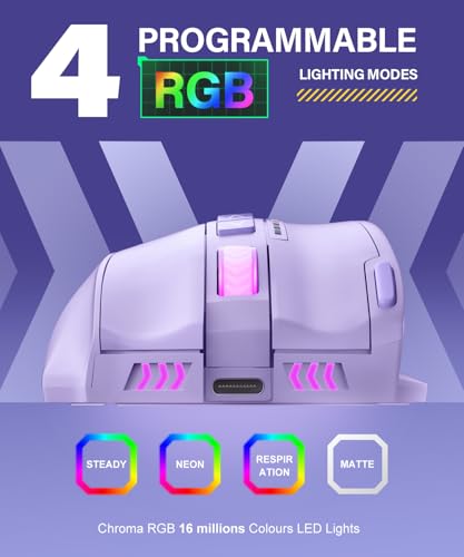 UtechSmart Venus Pro RGB Wireless MMO Gaming Mouse, 16000 DPI, 16 Programmable Buttons M66772
