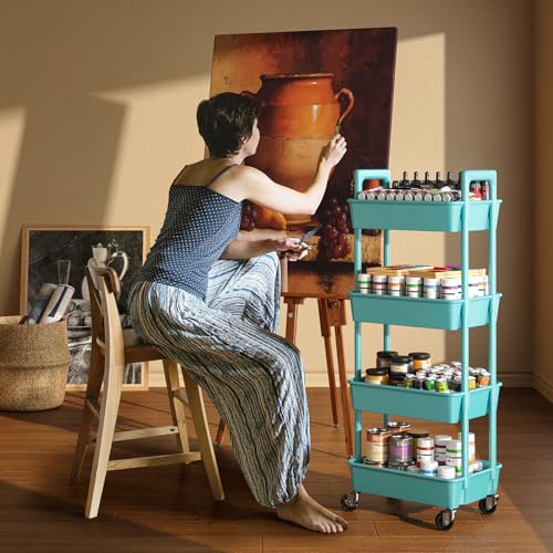 Pipishell 3 Tier Rolling Cart Organizer with Lockable Wheels, White K43271