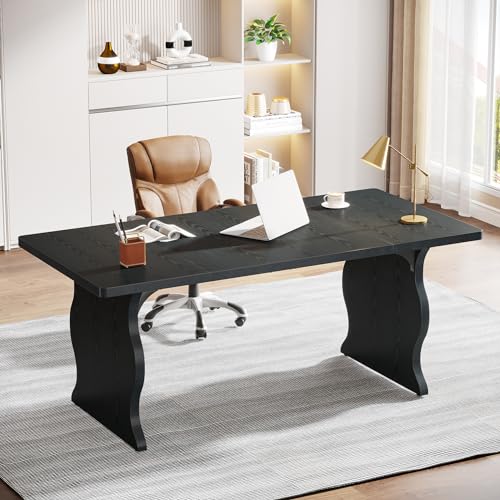 Tribesigns 63" Executive Desk for Home Office, Black O5395